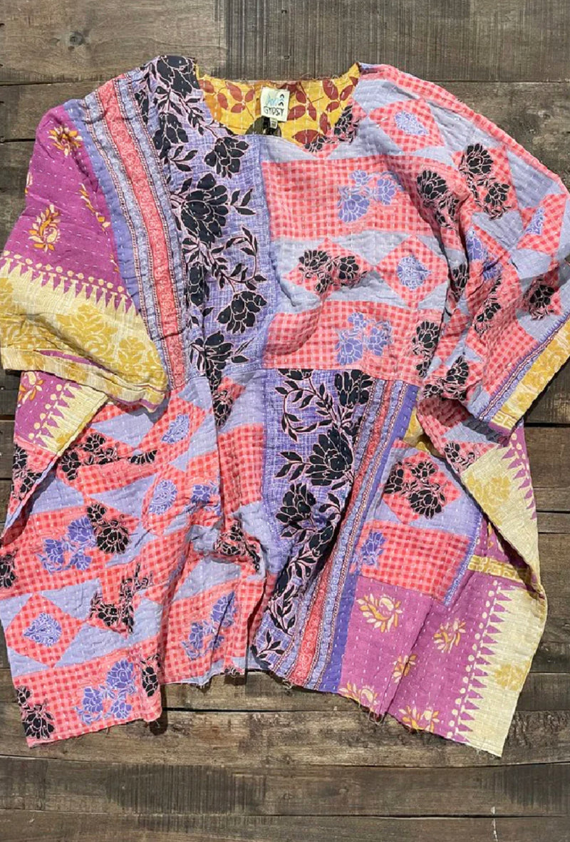 JADED GYPSY KANTHA SUNRISE Poncho (each unique pattern and color)