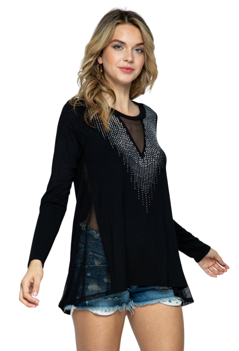#1 Seller - VOCAL 18245L Bling Tunic with Stones