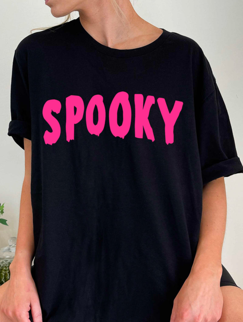 ROSEMEAD Spooky Cute Hot Pink Letter Tee