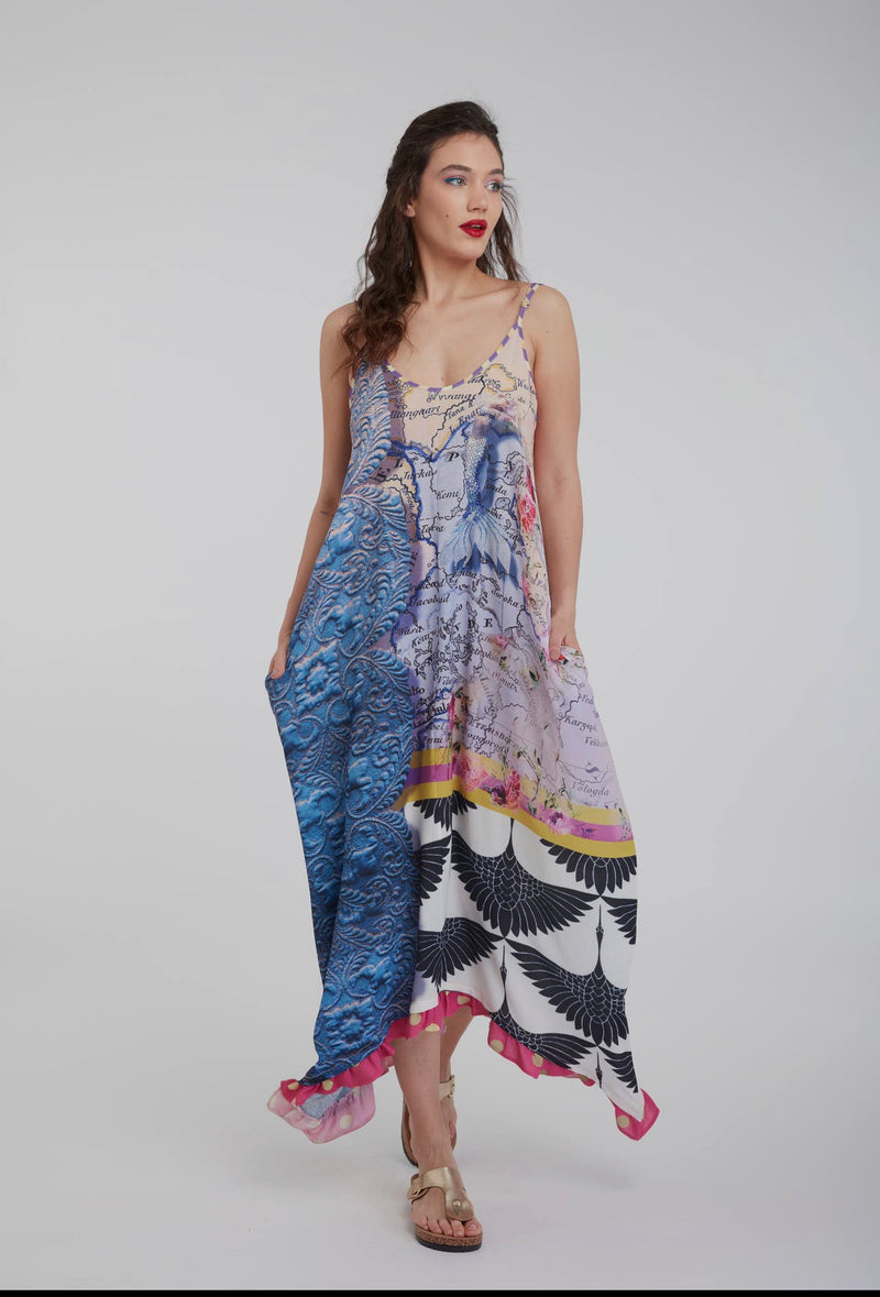 IPNG Mermaiden Shuffle Illusion V-Cut Maxi Dress