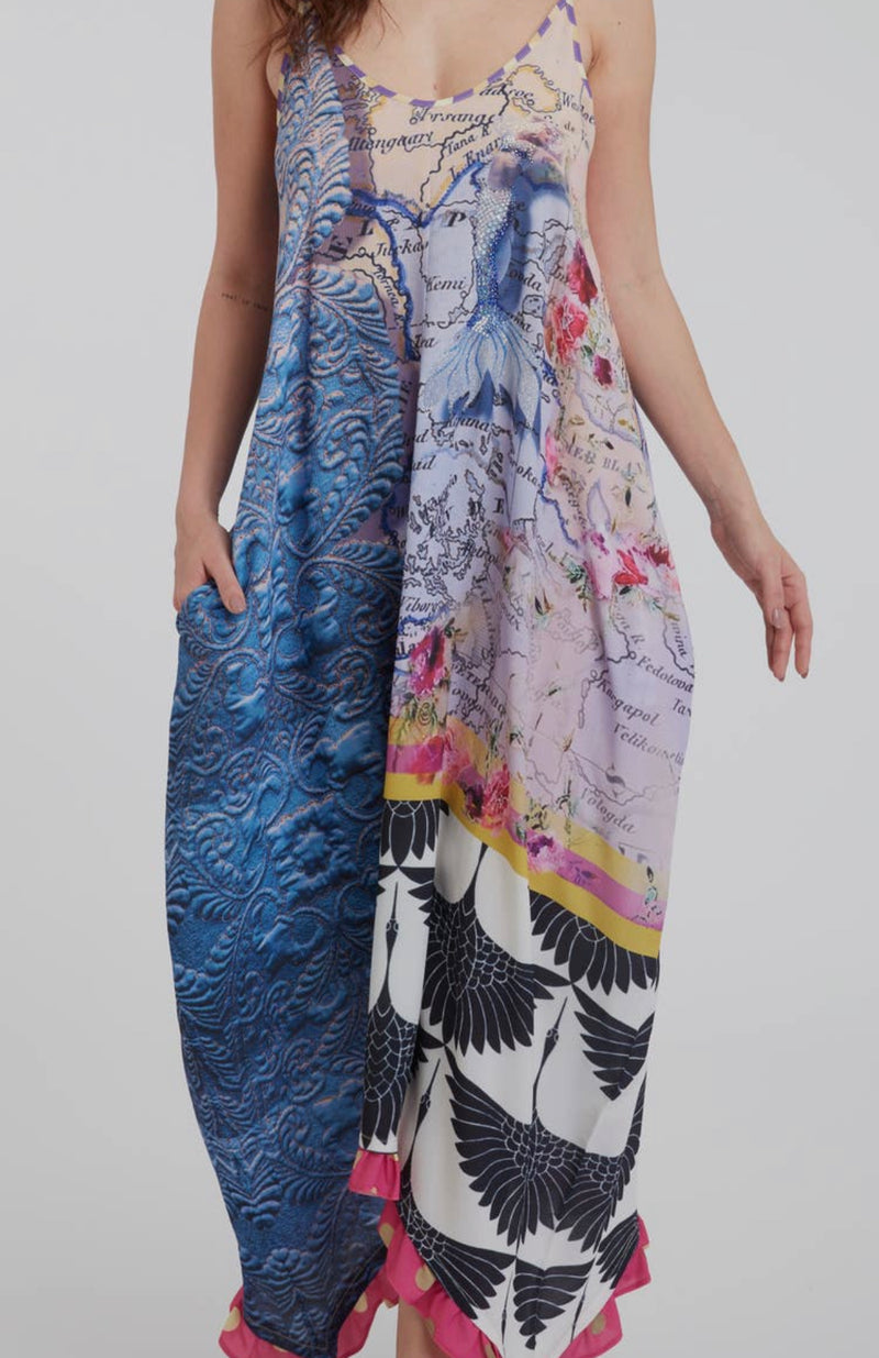 IPNG Mermaiden Shuffle Illusion V-Cut Maxi Dress