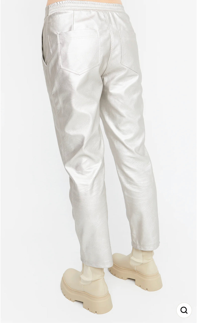 OZAI N KU 744103 METALLIC PANTS, GLOSS