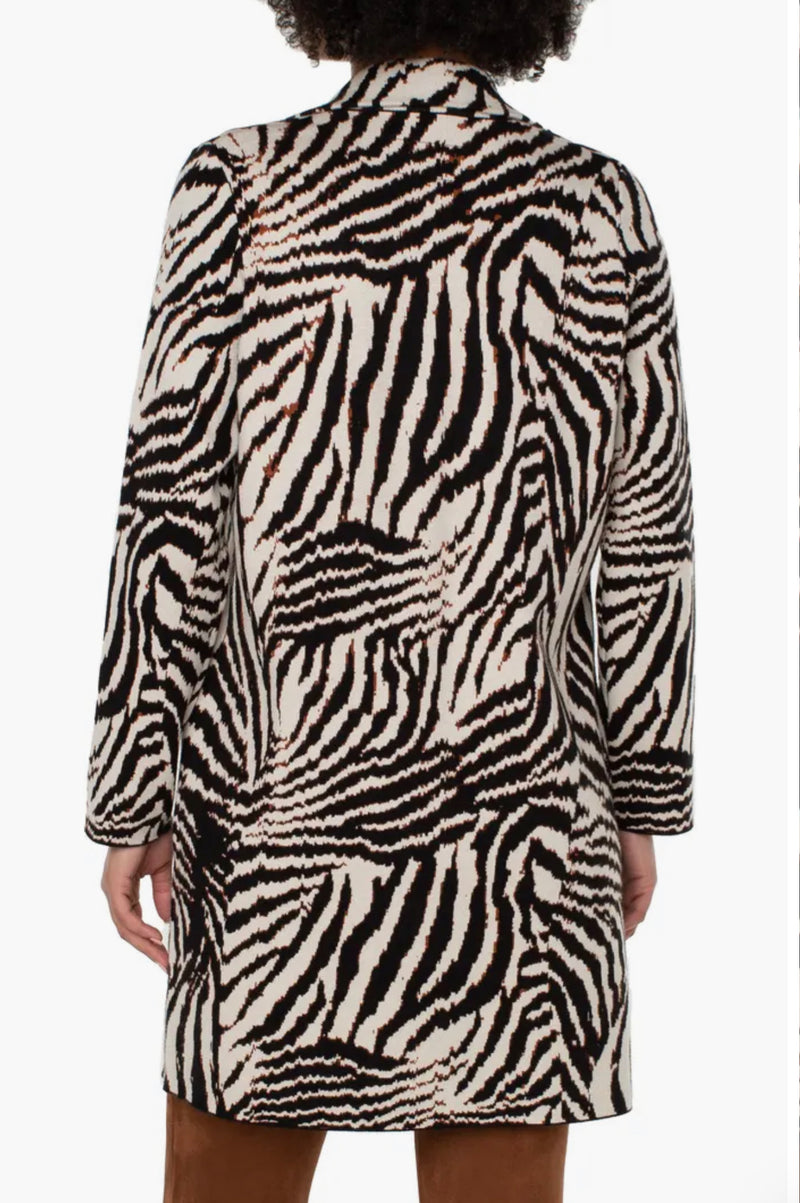 LIVERPOOL LM8487SW85 Coatigan Sweater Abstract Zebra