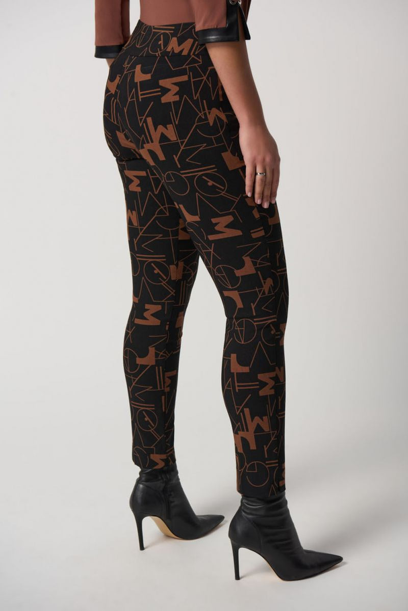 JOSEPH RIBKOFF 233279 Word Print Slim-Fit Pants