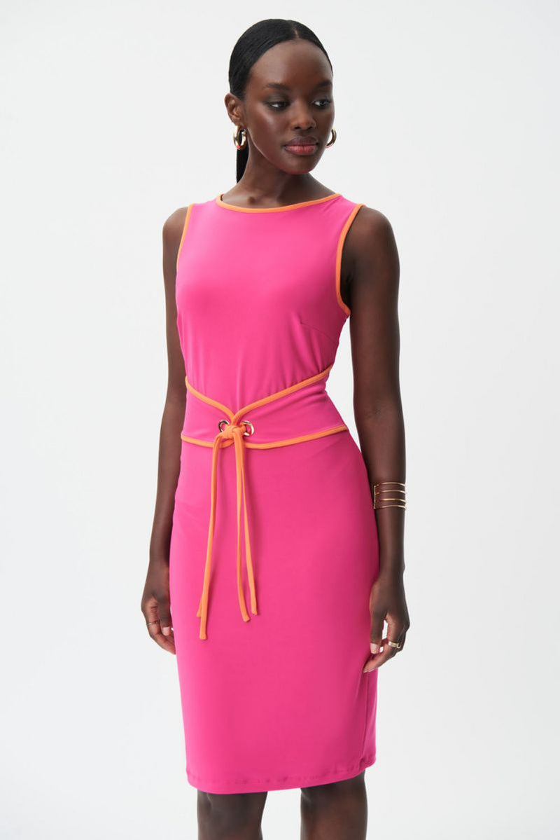 JOSEPH RIBKOFF 232226 Dazzle Pink/Mandarin Sleeveless Dress