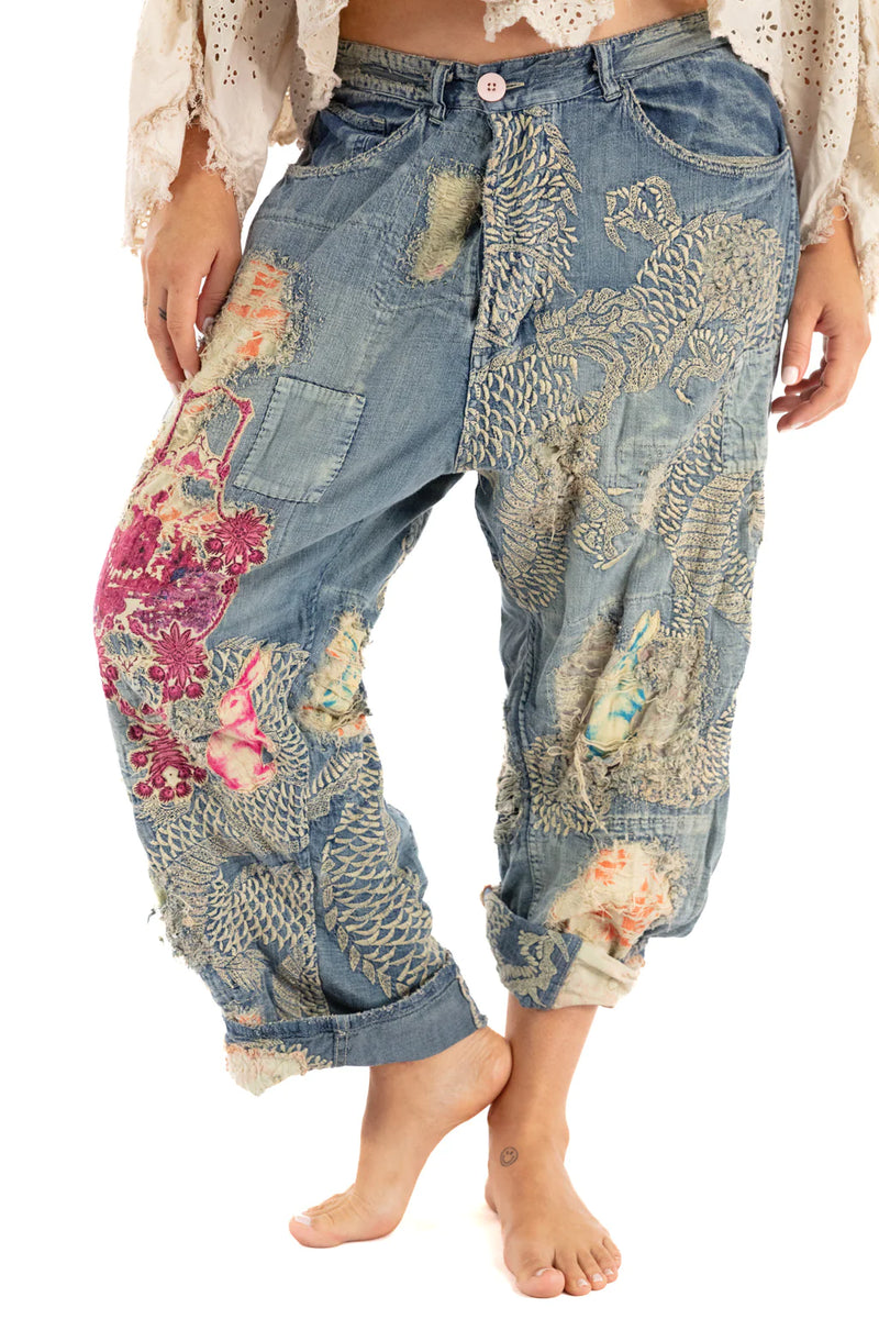 MAGNOLIA PEARL PANTS 457 Embroidered Dragon Miners