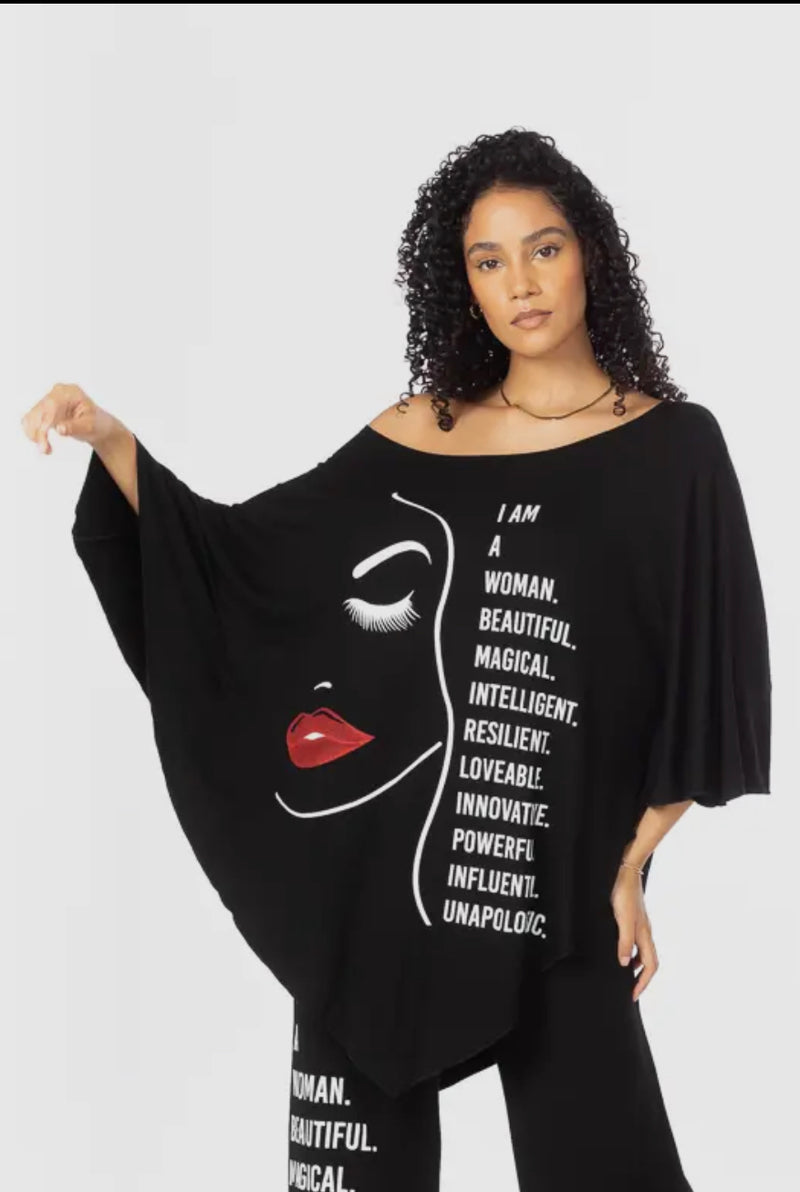 I am Woman Black Tunic