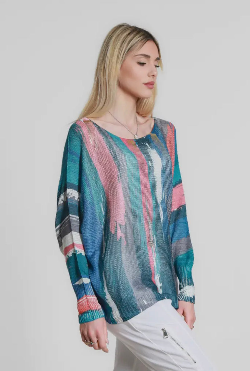 Brush Stroke Color Splash Sweater   (BLS424)