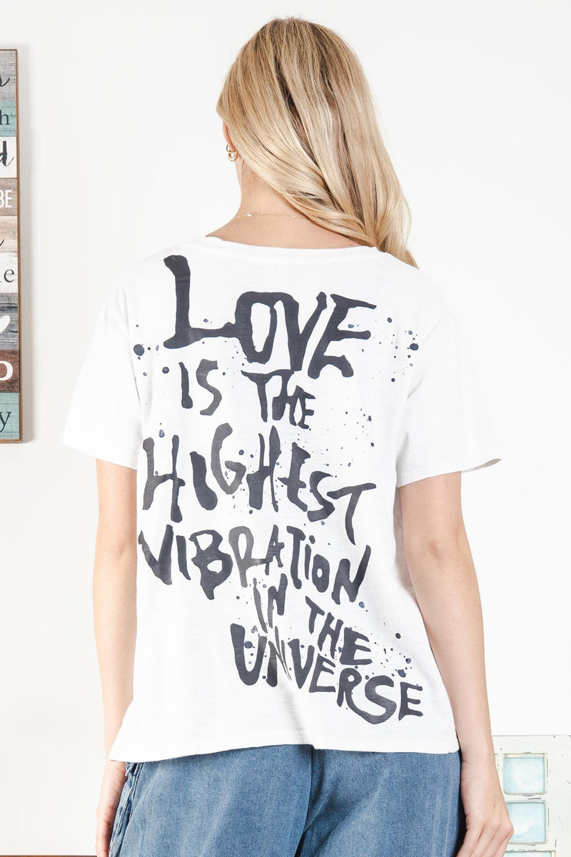 Whimsical “Love is the Highest Vibration” Graphic Tee