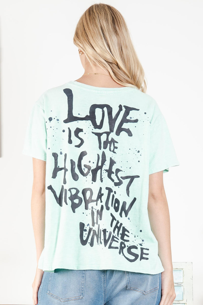 Whimsical “Love is the Highest Vibration” Graphic Tee