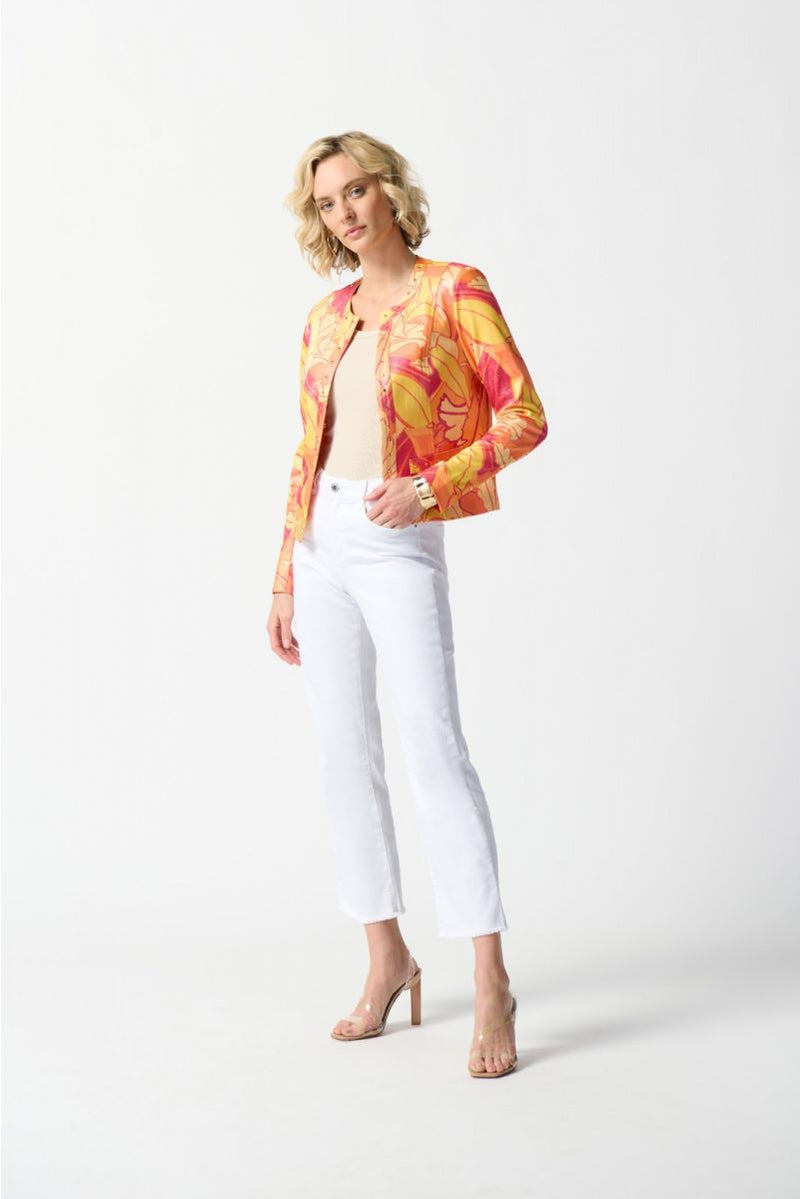JOSEPH RIBKOFF 242916 Floral Print Fitted Jacket