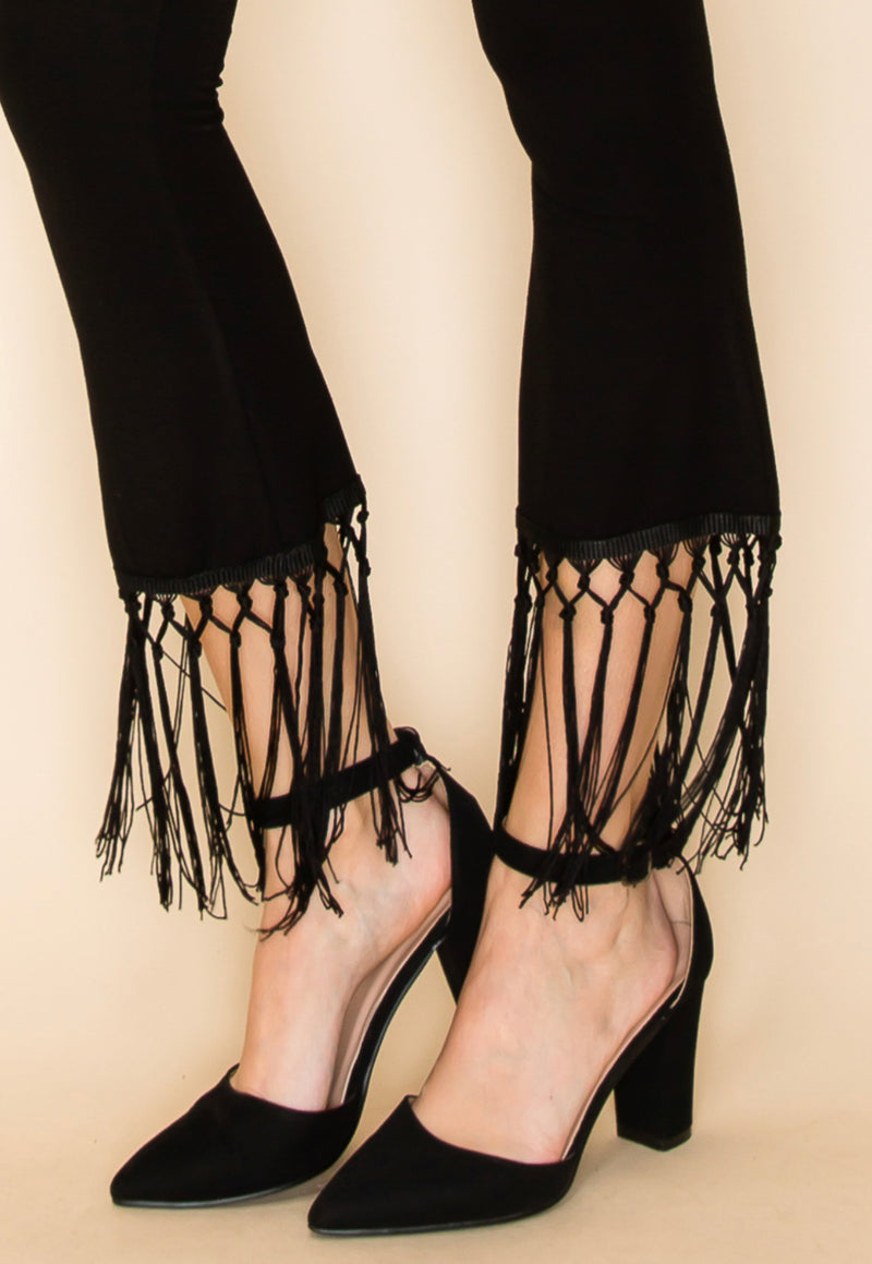 VOCAL 20337P Fringe Hem Pants