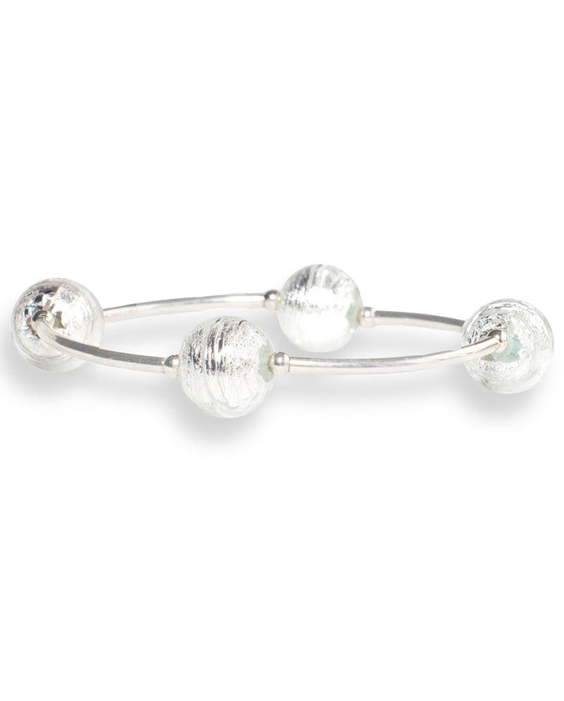Silver Murano Glass Blessing Bracelet