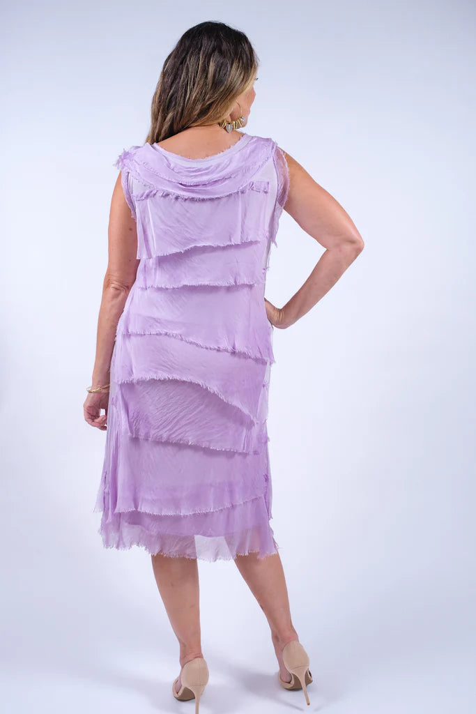 Mariana Silk Ruffle Dress (Short)  DT202