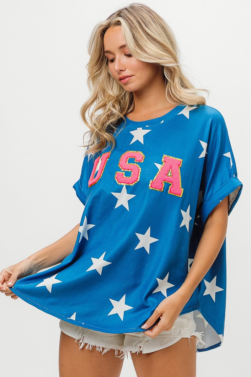 USA Star Knit Tee