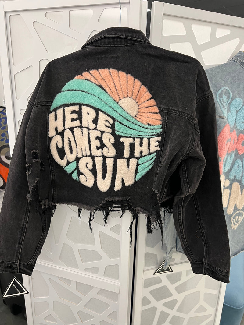 TRIO URBAN Denim Black Crop Jacket 200007 Here Comes the Sun