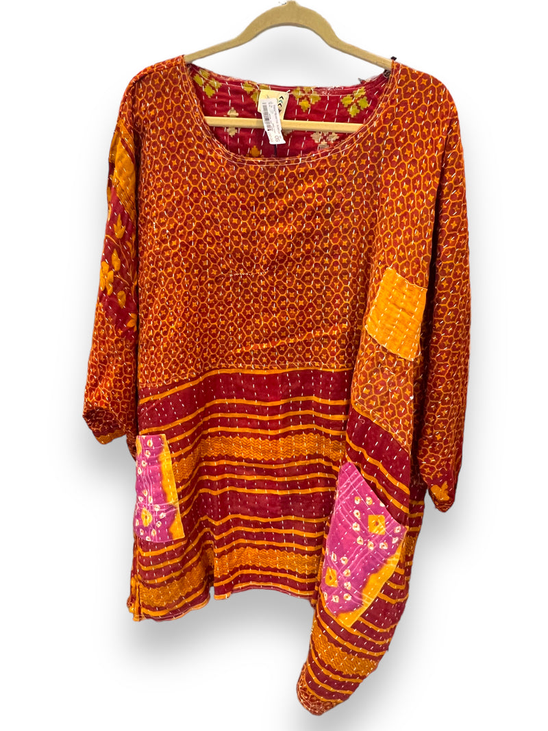 JADED GYPSY KANTHA SUNRISE Poncho (each unique pattern and color)