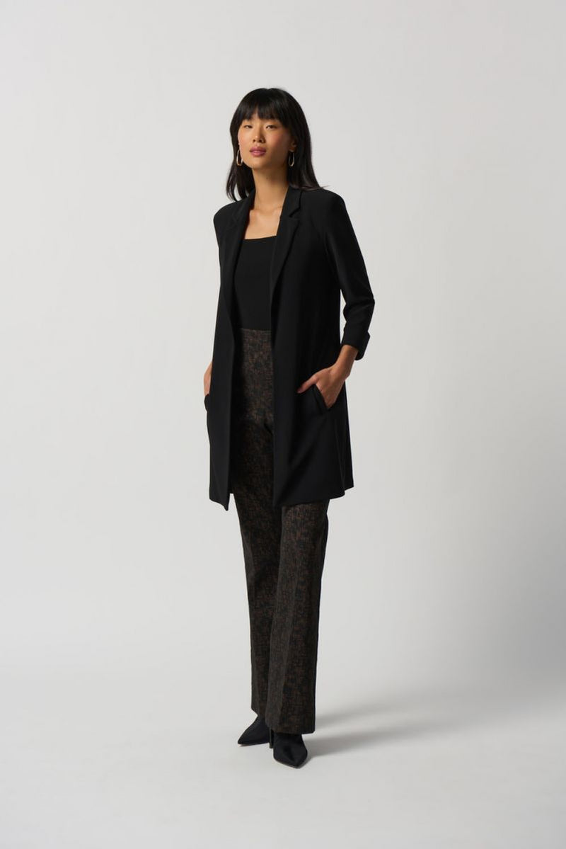 JOSEPH RIBKOFF 233304 Black Knit Long Blazer