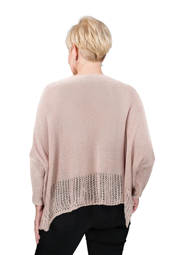TEES BY TINA BQ905-681 Crop Sweater Blush