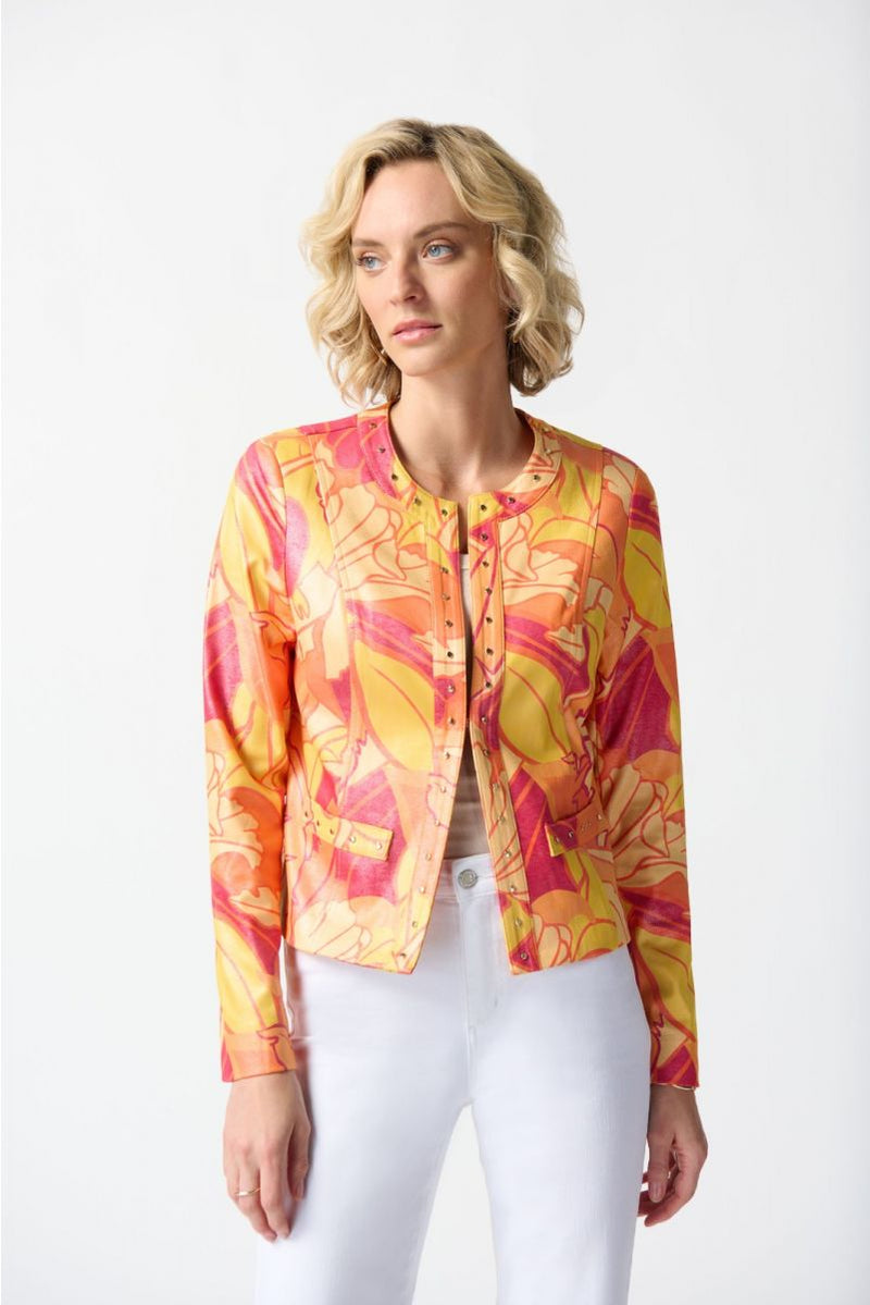 JOSEPH RIBKOFF 242916 Floral Print Fitted Jacket