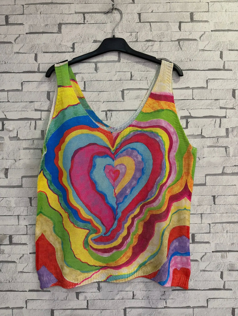 Heart V Neck Sweater Tank