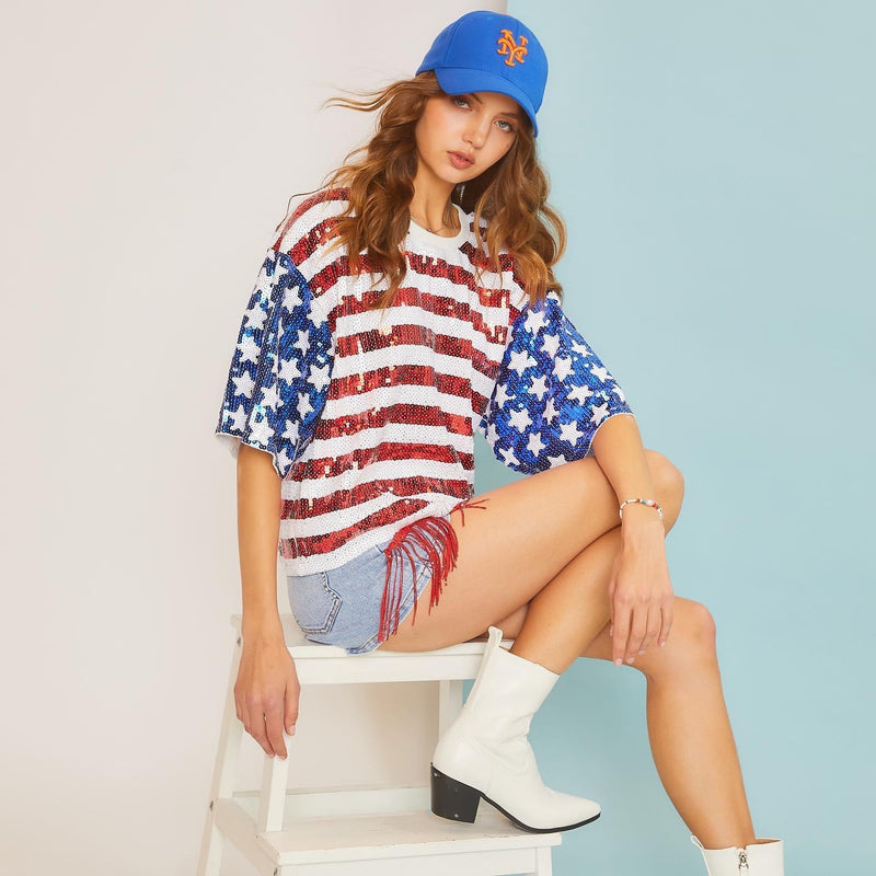 Sequin Stars and Stripes Top