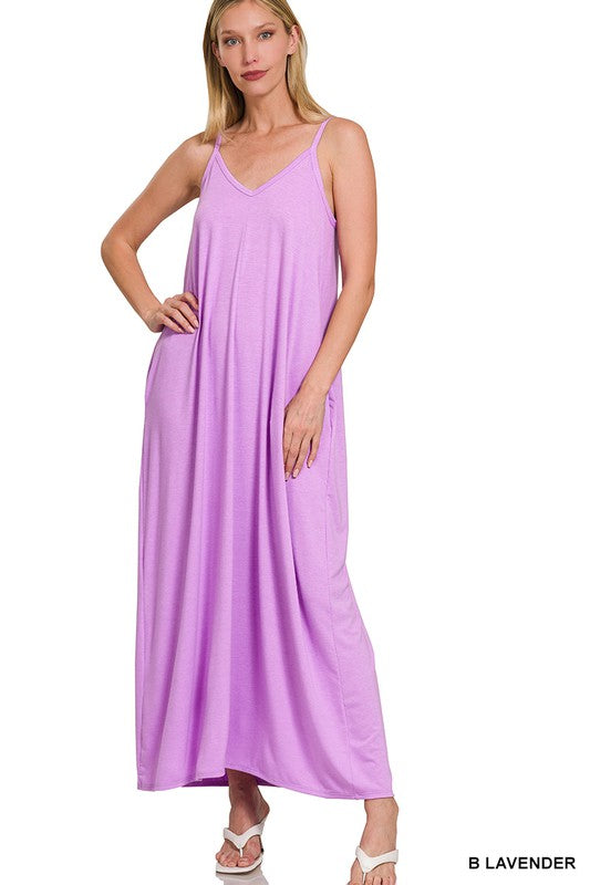 Maxi Cami Dress with Pockets