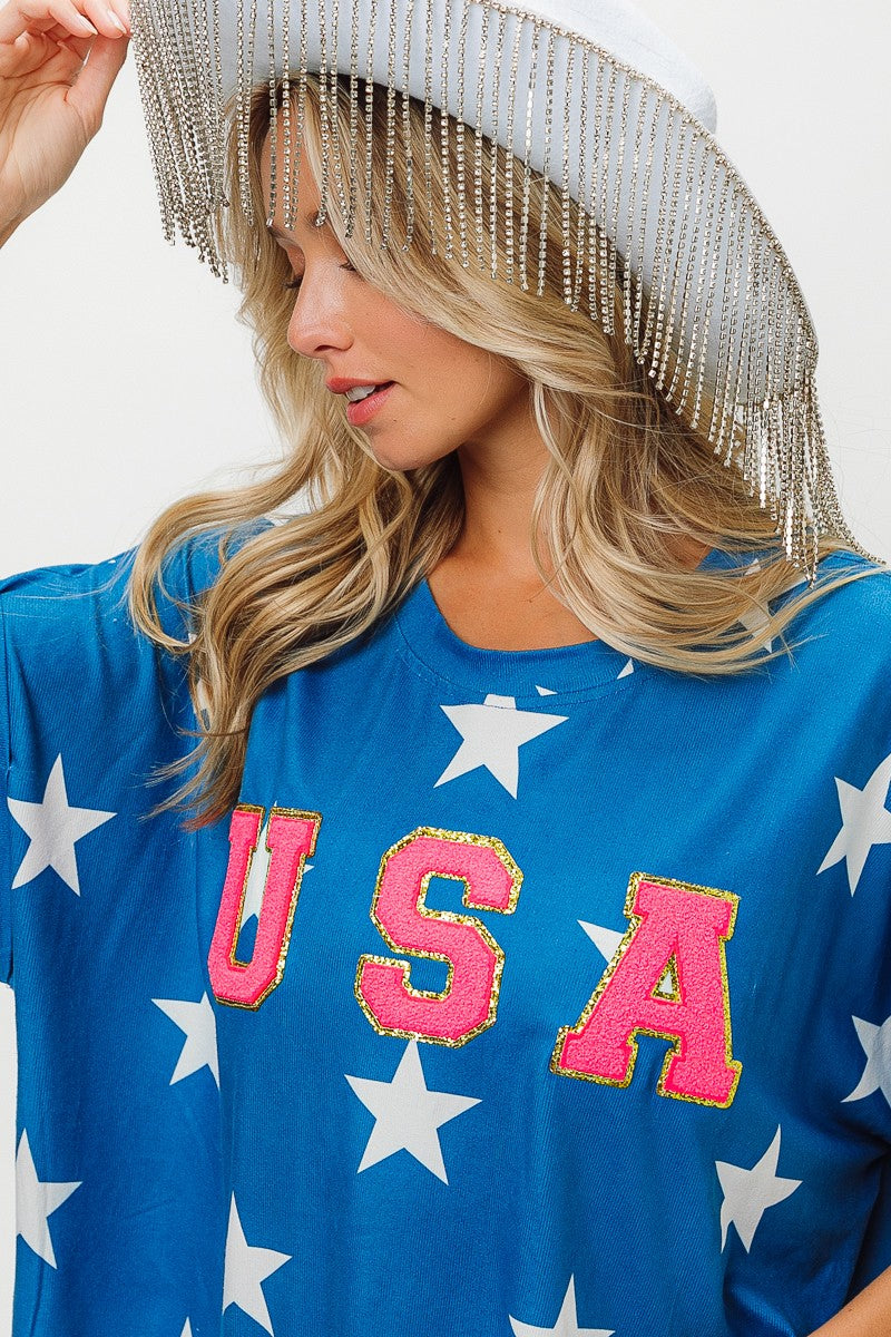 USA Star Knit Tee