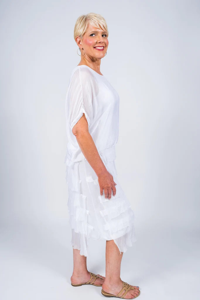TEES BY TINA Gail Tiered Ruffle Dress (DQ206)