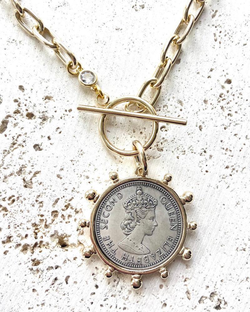 Queen Elizabeth Royal Coin Necklace N-QUEEN ECOIN