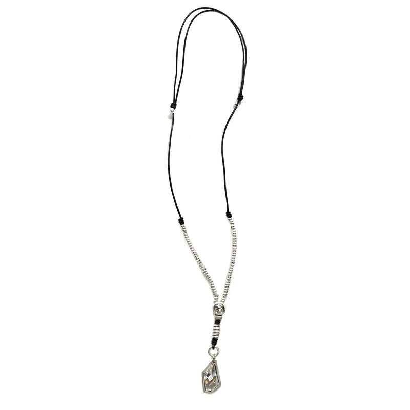 CHANOUR NN3133 Long Stone & Leather Necklace
