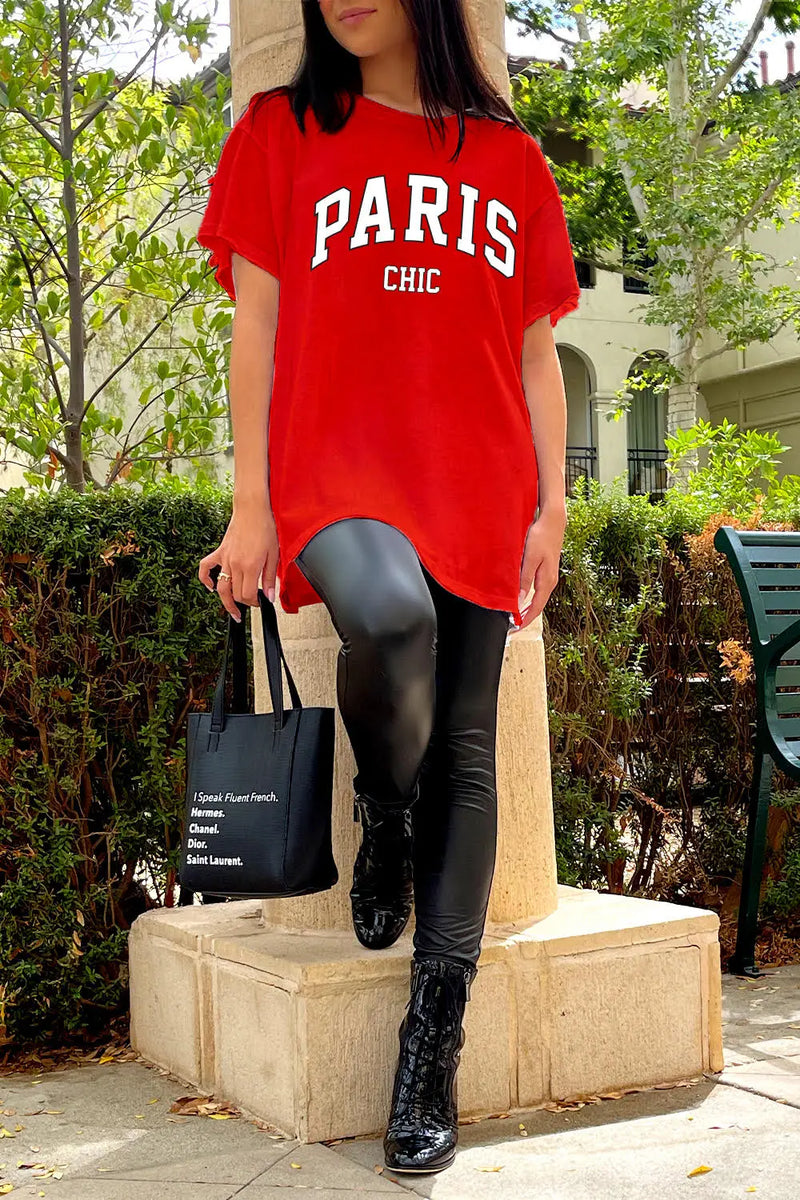 NESSA TEE - Paris Chic (Red)
