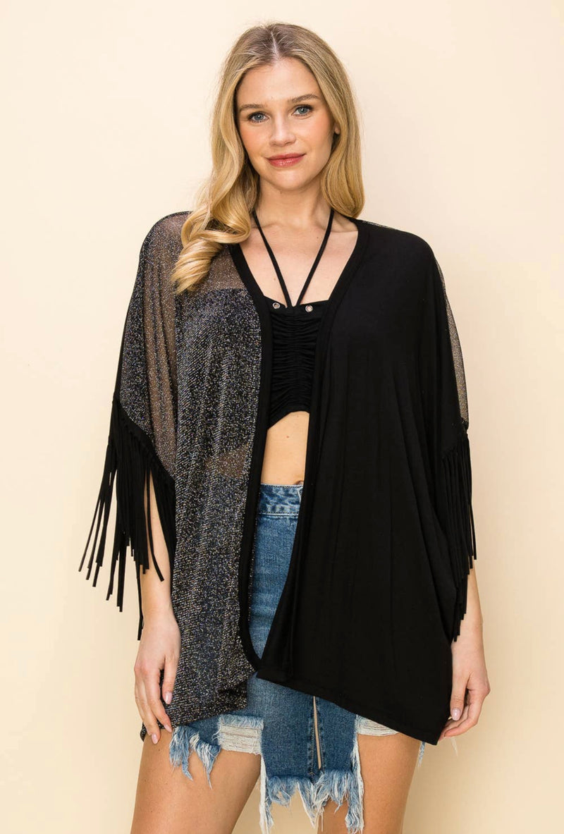 Now You See Me Fringe Cardi Wrap - VOCAL 20237SC