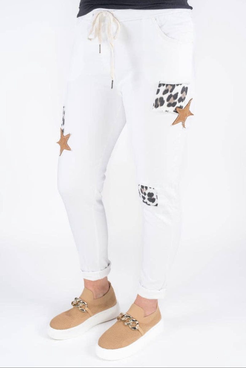 TEES BY TINA PL711 Leopard Patch Pant