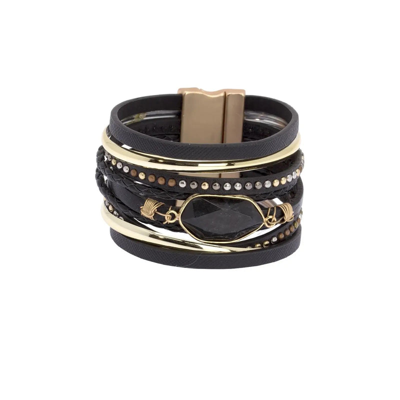 SAACHI 614418 Midnight Tropic Leather Bracelet