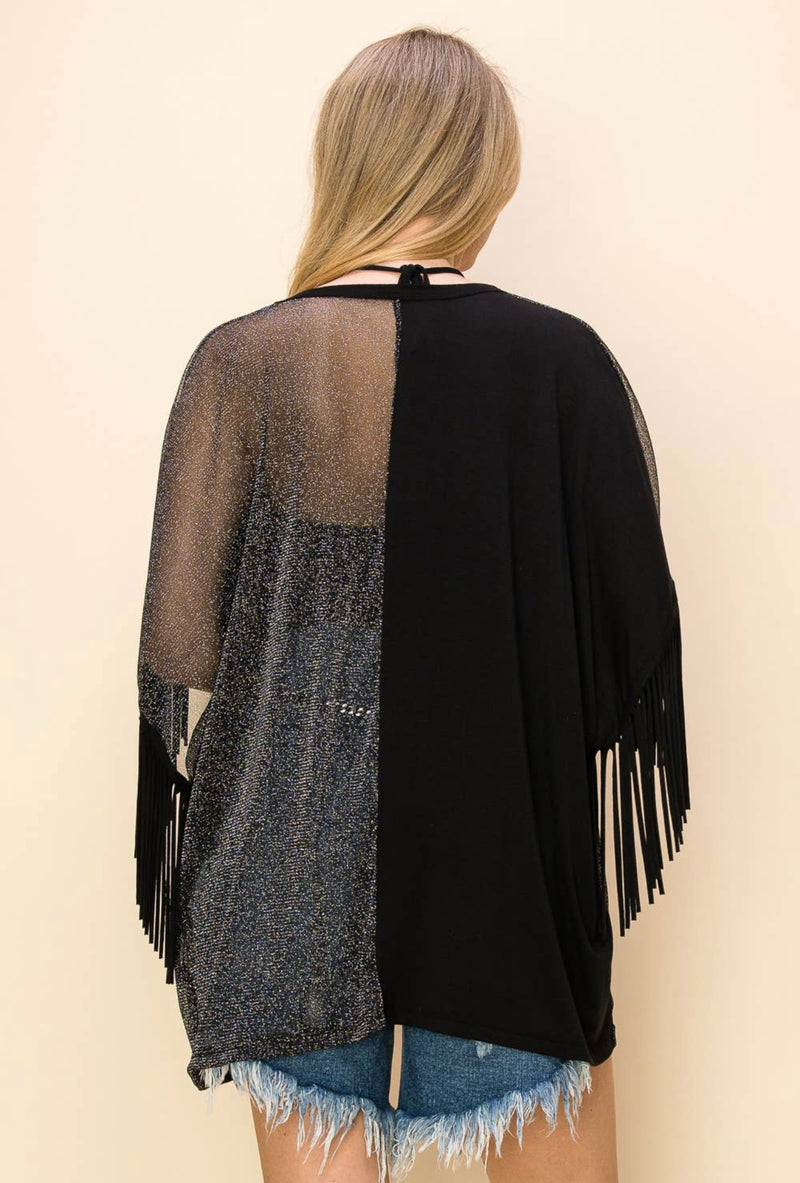 Now You See Me Fringe Cardi Wrap - VOCAL 20237SC