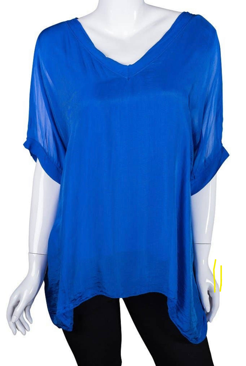 TEES BY TINA BSS201 Dbl V Silk Top - 3 colors