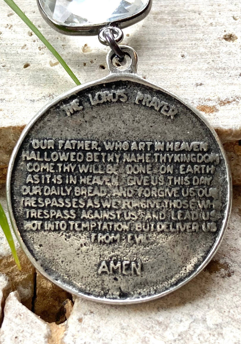 Lord's Prayer necklace religious Christian vintage God VB LUXE N21689