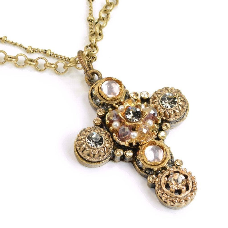SWEET ROMANCE N1456 Etheria Bronze Cross Necklace
